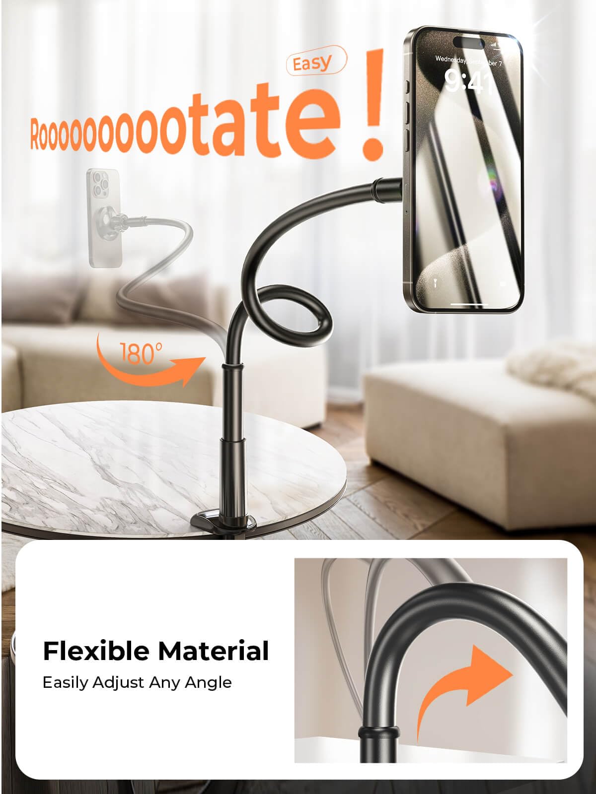 Foto 5 pulgar | Soporte De Teléfono Con Cuello De Cisne Lisen Para Cama Magsafe Iphone 15 Pro - Venta Internacional.