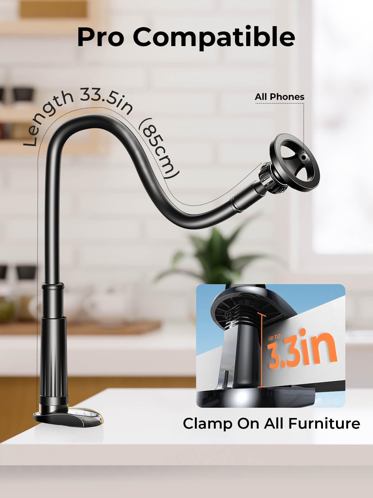 Foto 7 pulgar | Soporte De Teléfono Con Cuello De Cisne Lisen Para Cama Magsafe Iphone 15 Pro - Venta Internacional.