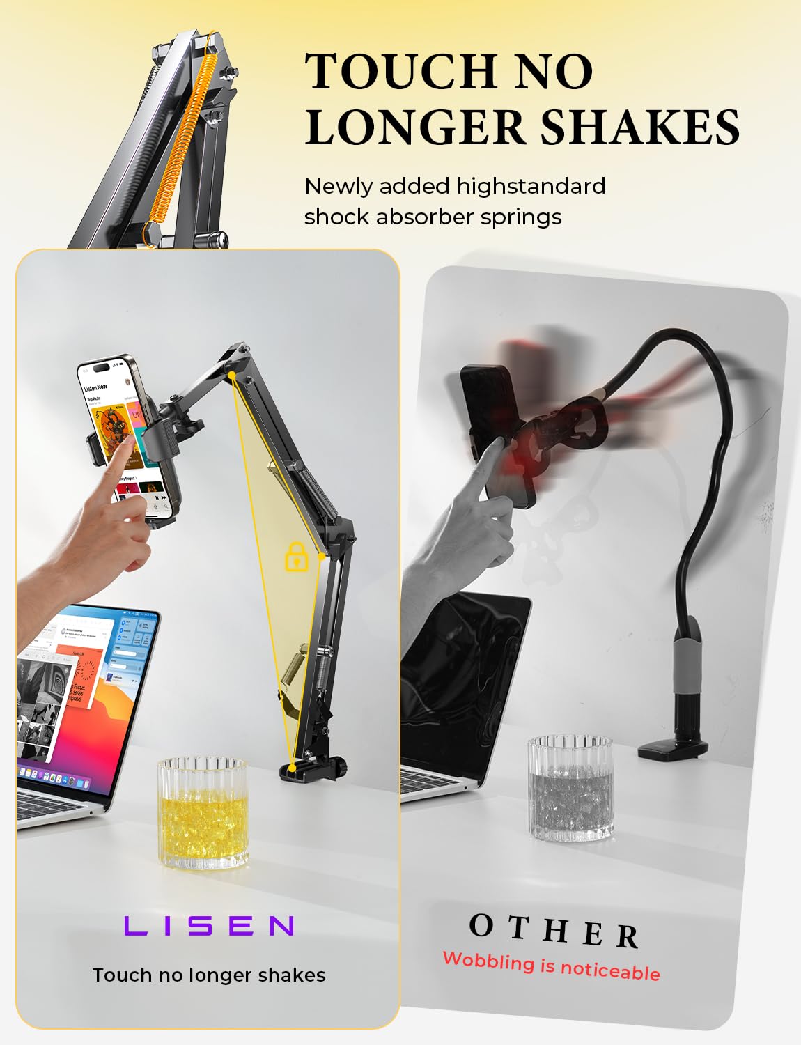 Foto 7 pulgar | Soporte Para Teléfono Lisen, Cuello De Cisne, Para Cama Y Escritorio Iphone 15, Plateado - Venta Internacional.