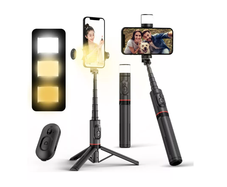 Foto 2 pulgar | Axnen Selfies Stick Con Trípode Bluetooth Control Remoto Led