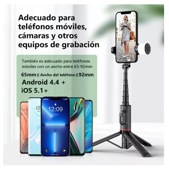 Foto 5 pulgar | Axnen Selfies Stick Con Trípode Bluetooth Control Remoto Led