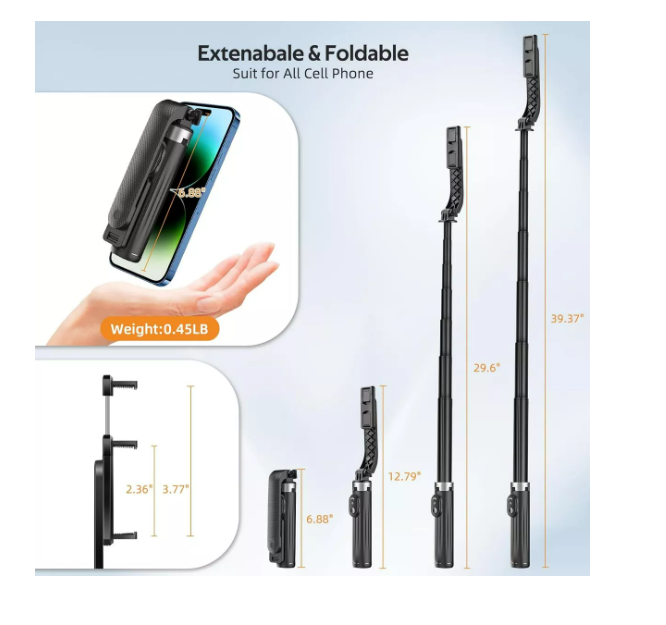 Foto 3 | Tripie Palo Selfies Stick Bluetooth Control Remoto Led 104cm