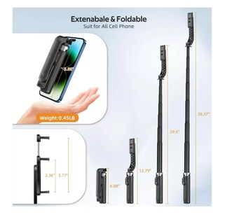 Foto 3 | Tripie Palo Selfies Stick Bluetooth Control Remoto Led 104cm