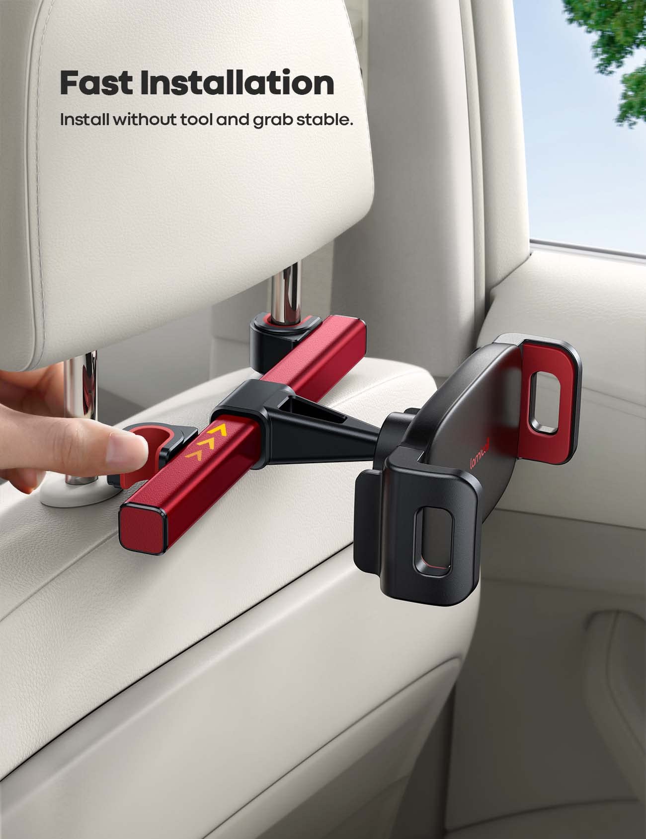 Foto 4 pulgar | Soporte Para Tableta Lamicall Con Reposacabezas Para Coche, Color Rojo - Venta Internacional.