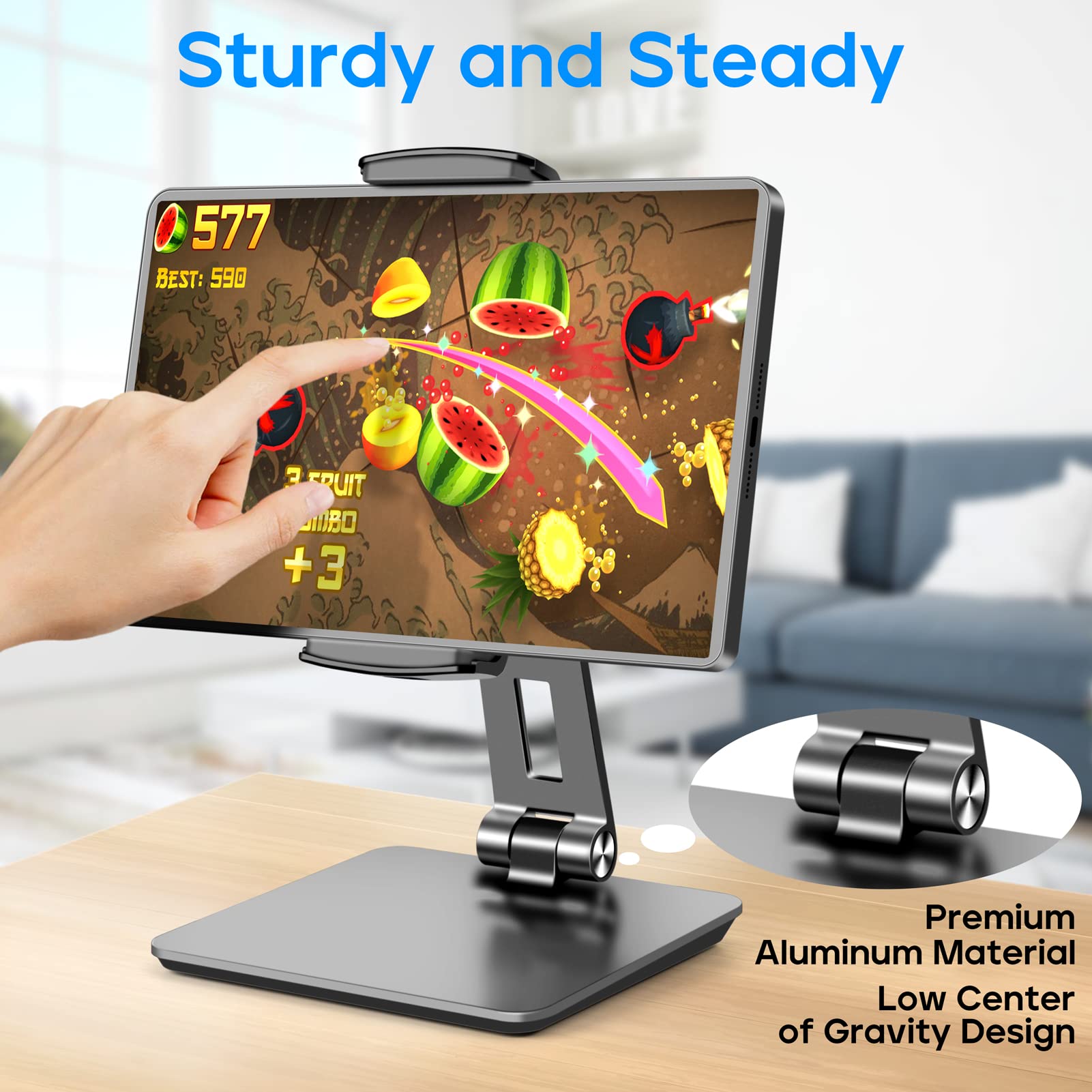 Foto 3 pulgar | Soporte Para Tableta Roadom, Ajustable Y Giratorio De 360°, Negro - Venta Internacional.