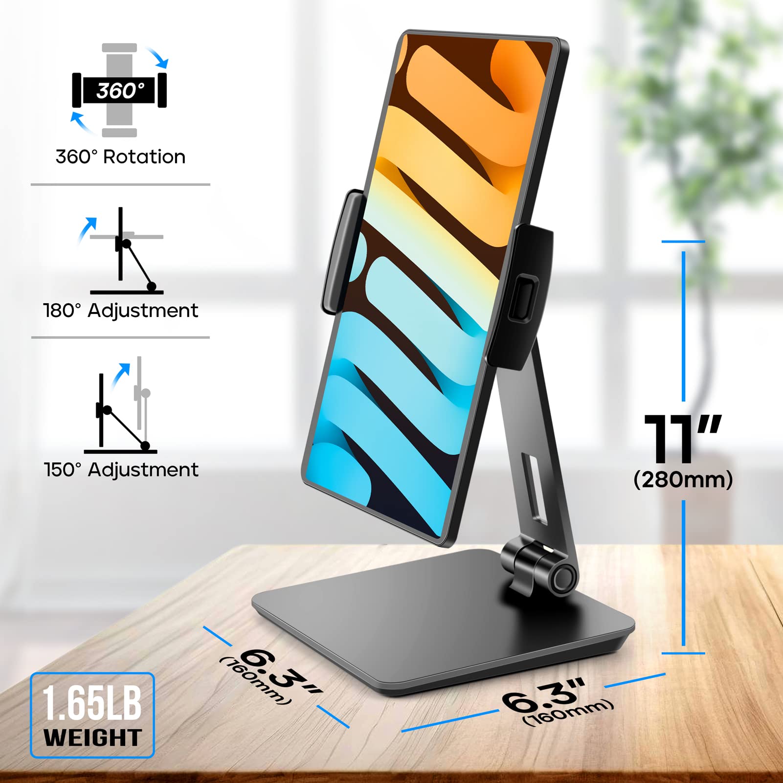 Foto 6 pulgar | Soporte Para Tableta Roadom, Ajustable Y Giratorio De 360°, Negro - Venta Internacional.
