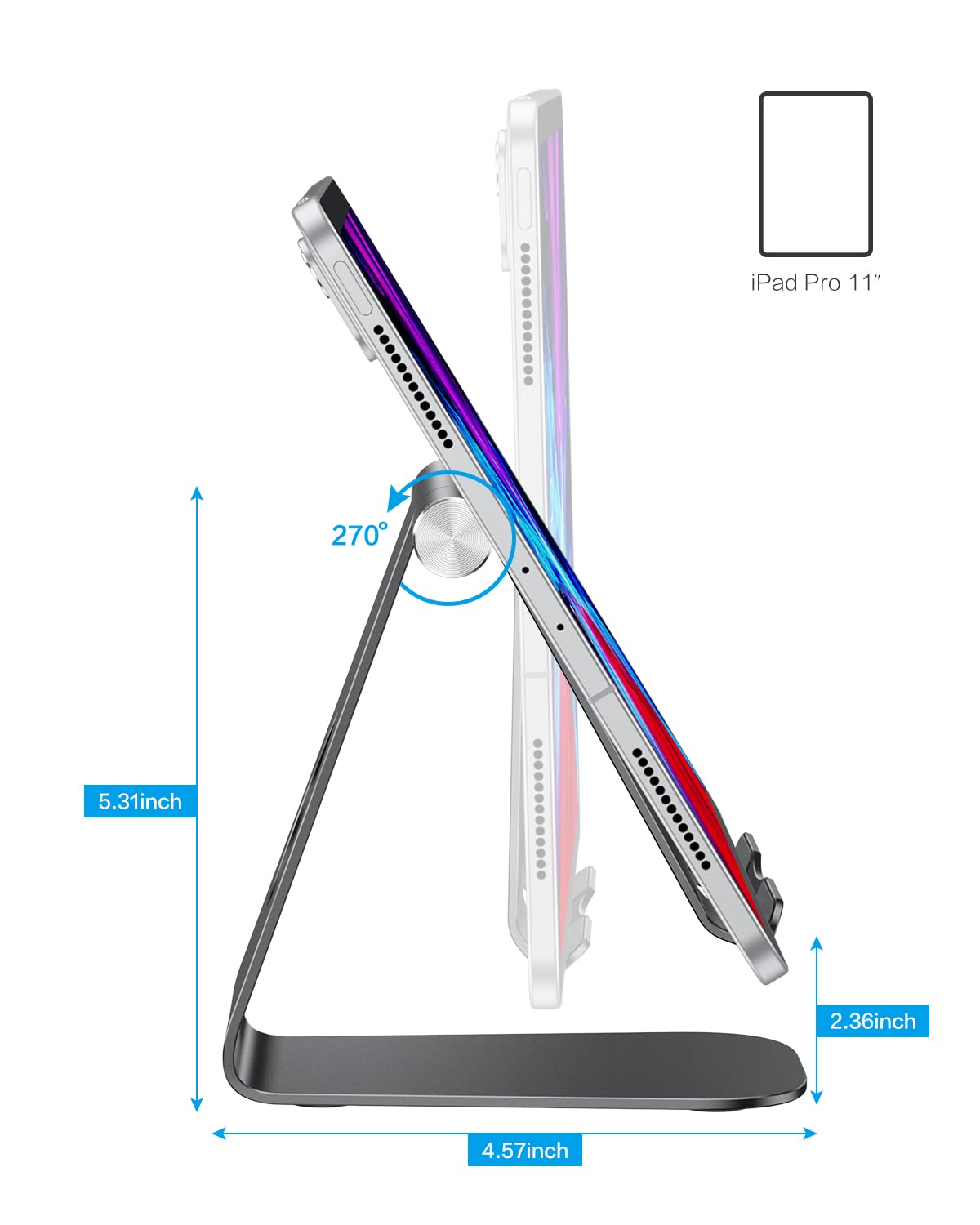 Foto 5 pulgar | Soporte Para Tableta Omoton T1 Ajustable Para Ipad Negro - Venta Internacional.