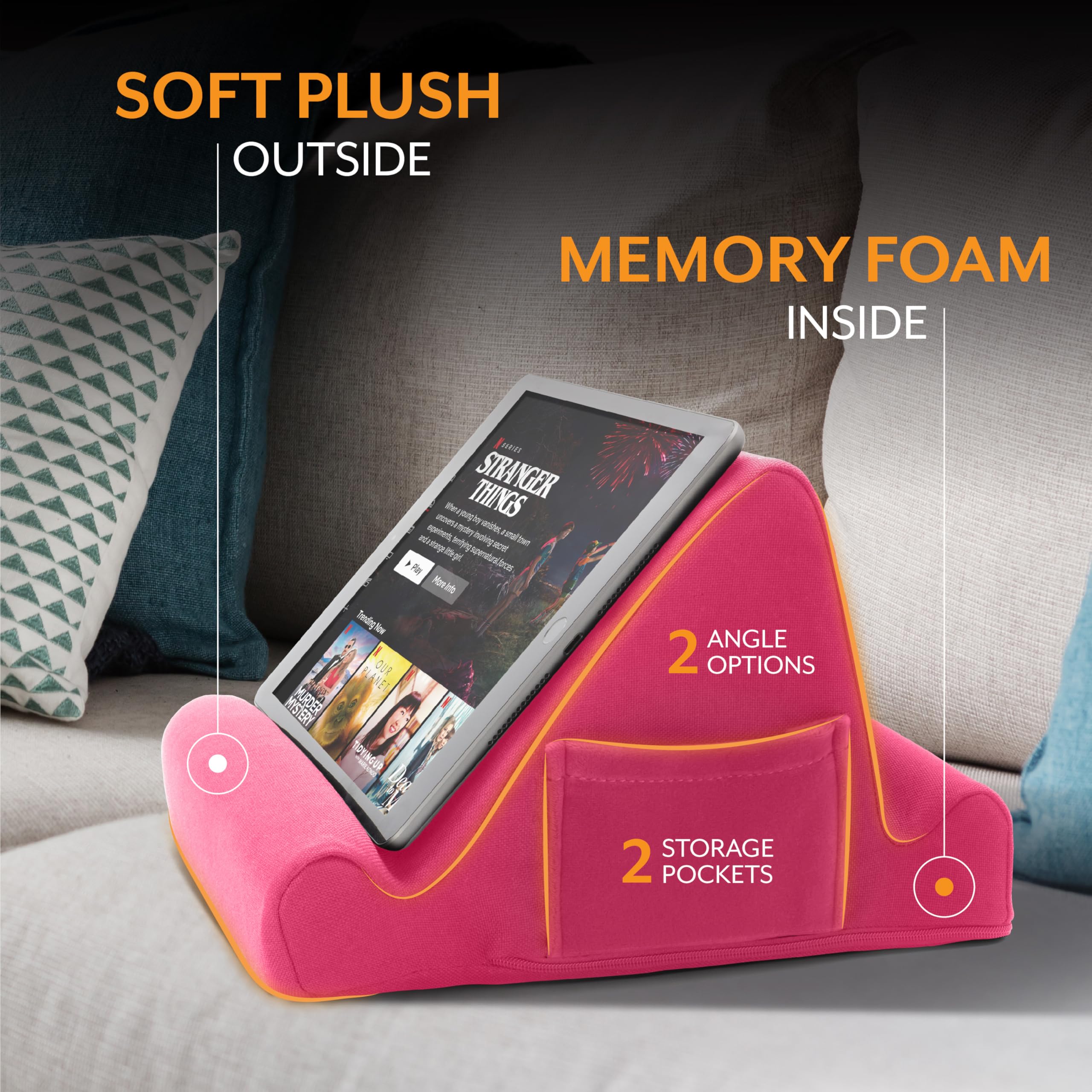 Foto 5 | Soporte De Espuma Viscoelástica Para Tableta Portátil Brookstone Pink - Venta Internacional.