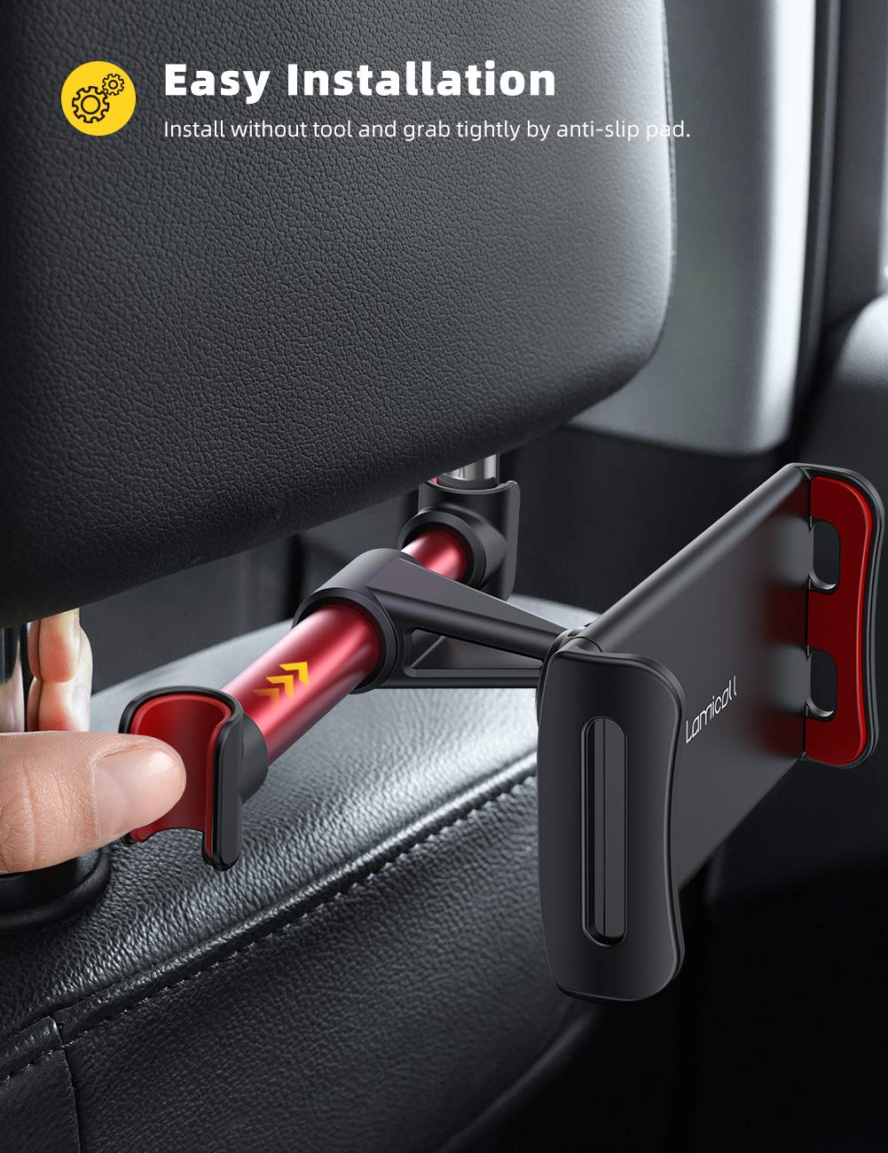 Foto 4 pulgar | Soporte Para Reposacabezas De Coche Lamicall Para Ipad, Color Rojo - Venta Internacional.