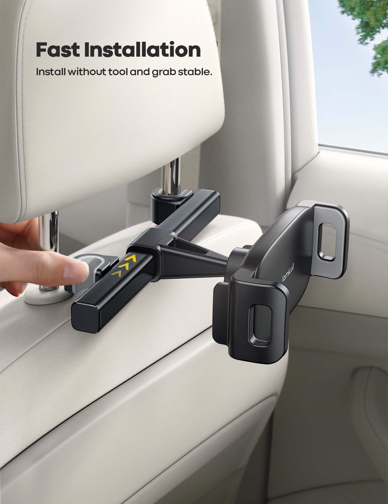 Foto 4 pulgar | Soporte Para Tableta De Coche Lamicall Con Reposacabezas Para Niños - Venta Internacional.