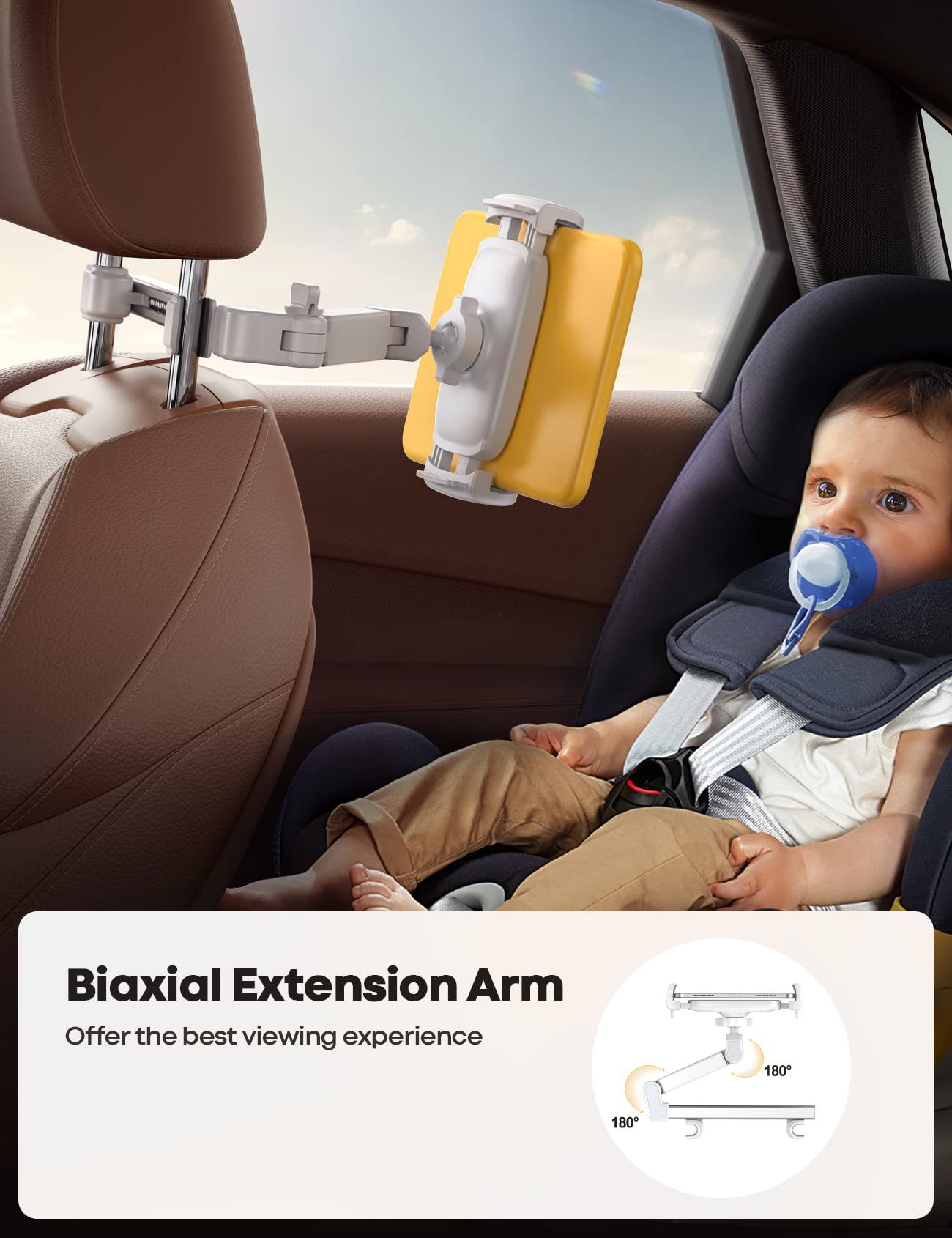 Foto 3 pulgar | Soporte para Reposacabezas de Coche para Tableta Lamicall Blanco - Venta Internacional