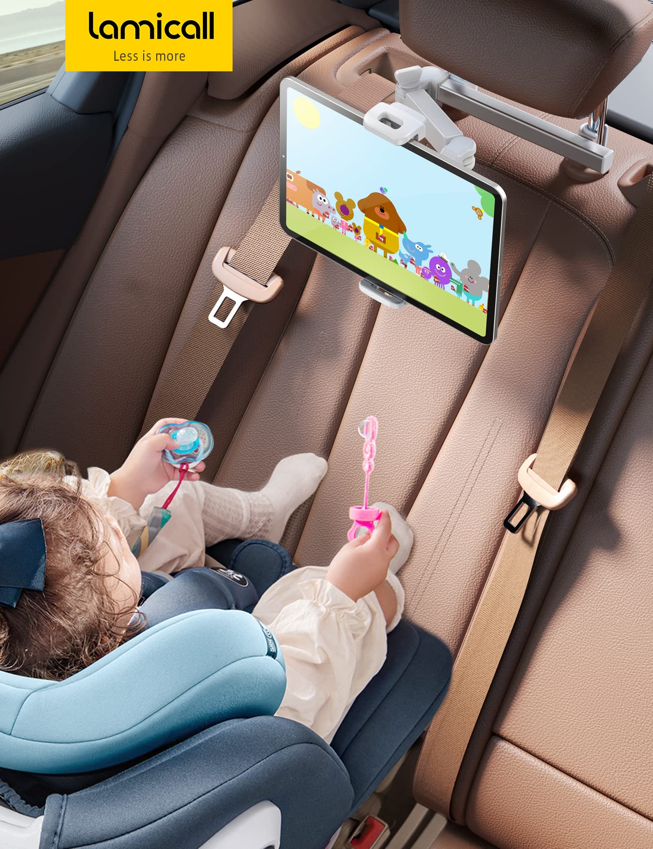 Foto 8 pulgar | Soporte para Reposacabezas de Coche para Tableta Lamicall Blanco - Venta Internacional