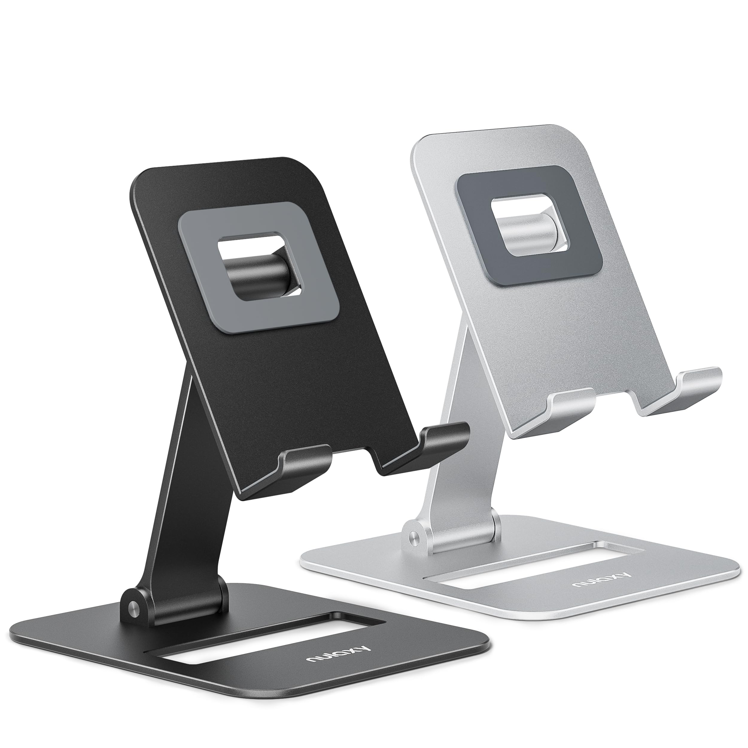 Foto 2 pulgar | Soporte Para Teléfono Móvil Nulaxy Dual Plegable, Paquete De 2, Negro Y Plateado - Venta Internacional.