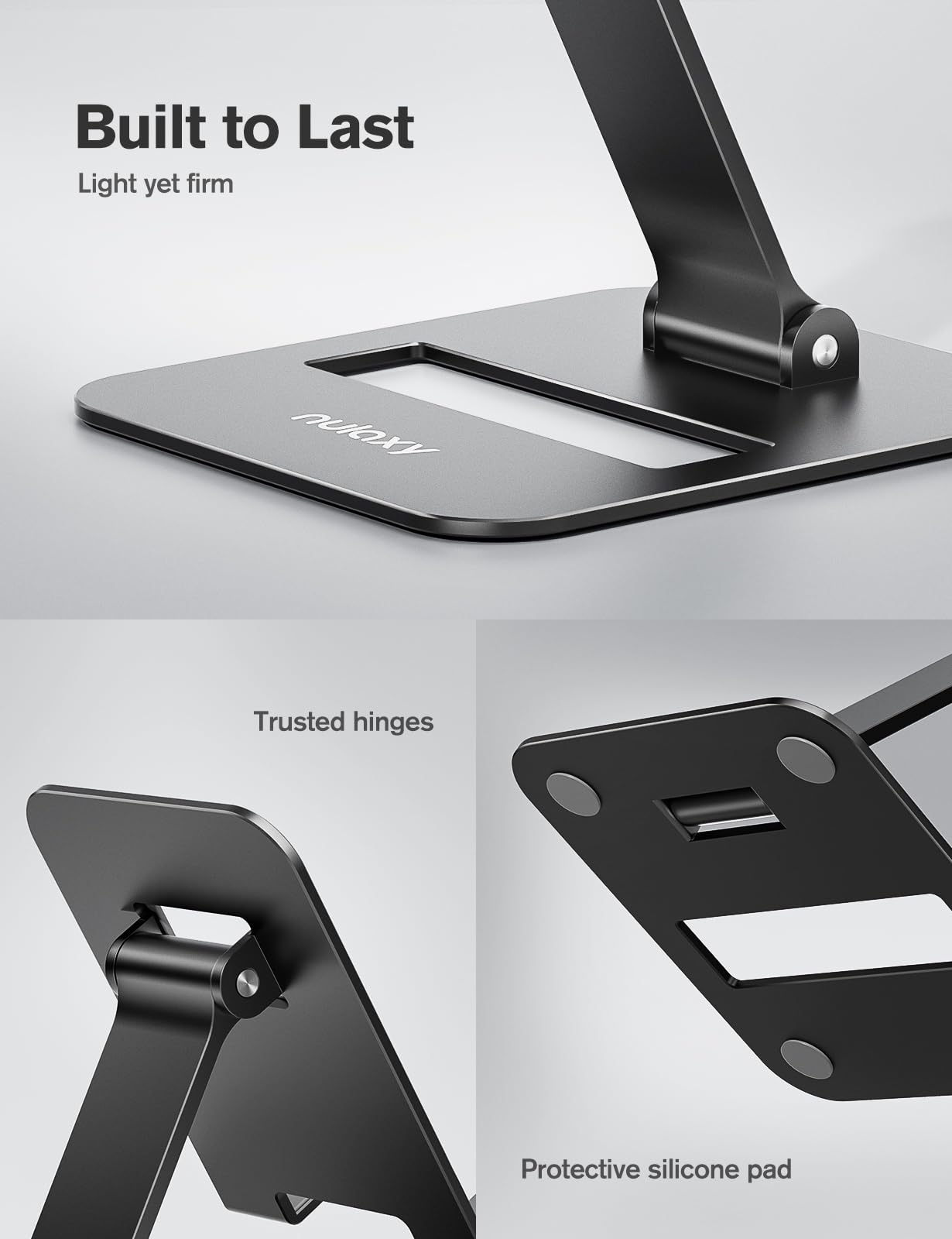 Foto 4 | Soporte Para Teléfono Móvil Nulaxy Dual Plegable, Paquete De 2, Negro Y Plateado - Venta Internacional.
