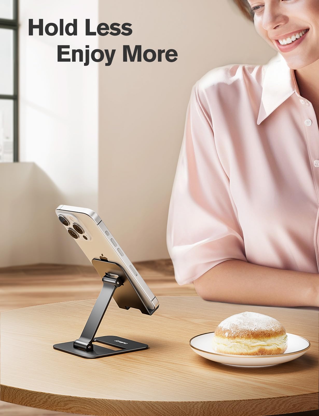 Foto 6 | Soporte Para Teléfono Móvil Nulaxy Dual Plegable, Paquete De 2, Negro Y Plateado - Venta Internacional.