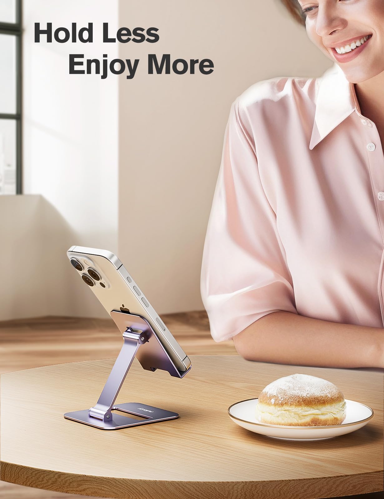 Foto 4 | Soporte Para Teléfono Móvil Nulaxy Dual Plegable, Paquete De 2, Color Morado - Venta Internacional.