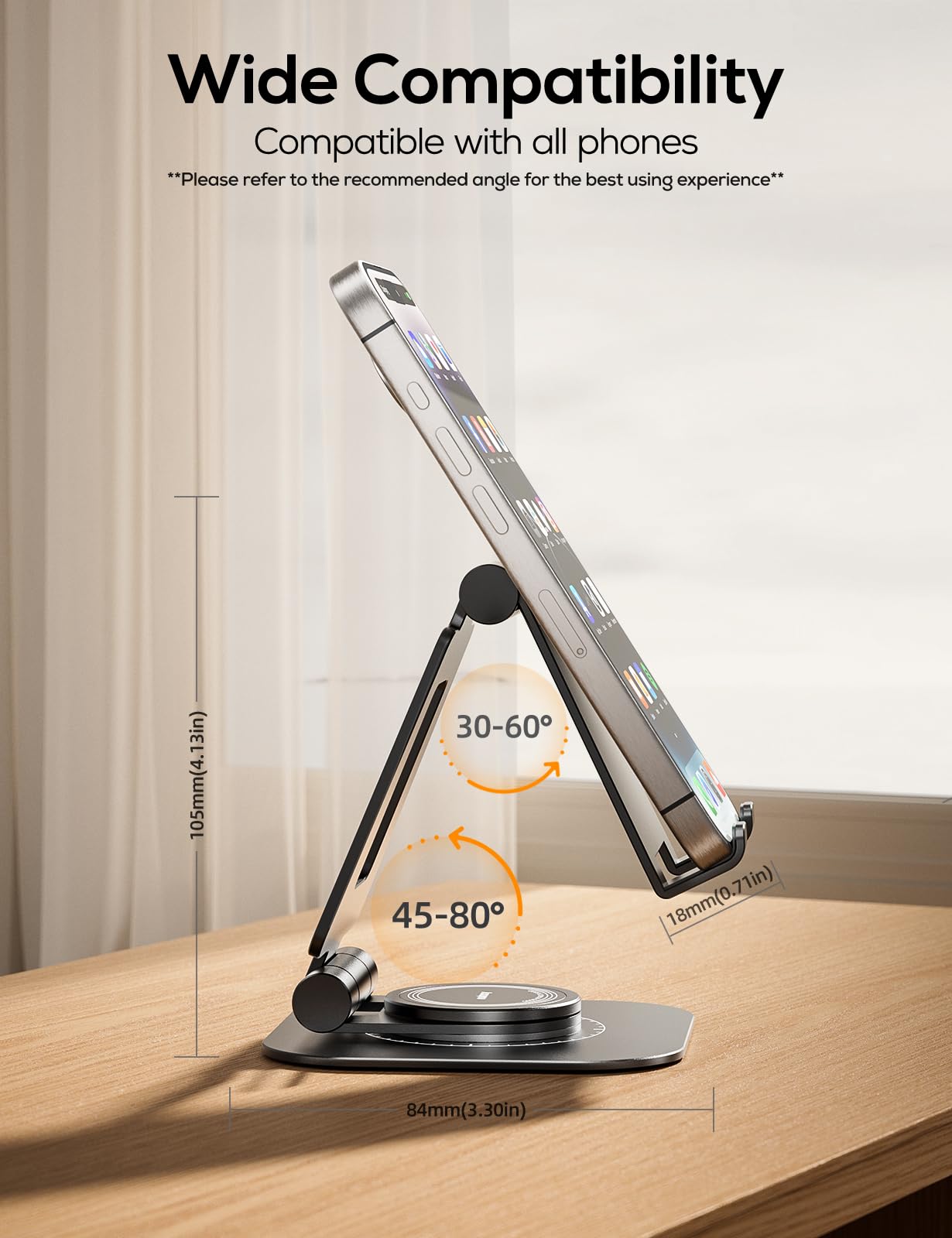 Foto 7 | Soporte Para Teléfono Nulaxy, 2 Unidades, Con Rotación De 360 Grados, Aluminio Negro - Venta Internacional.