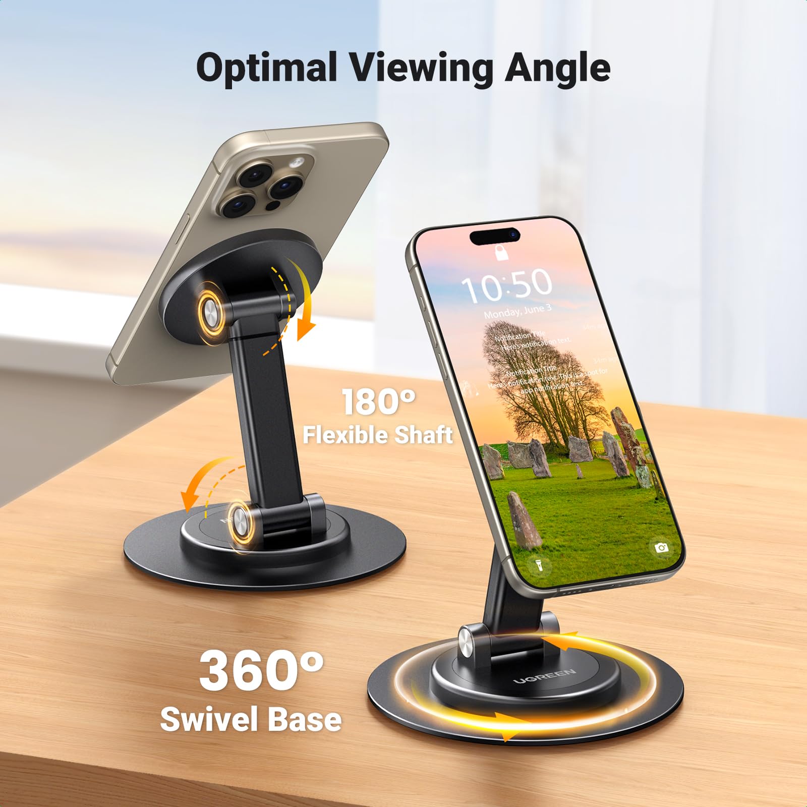Foto 5 pulgar | Soporte Magnético Ugreen Para Iphone Magsafe Con Rotación De 360° - Venta Internacional.