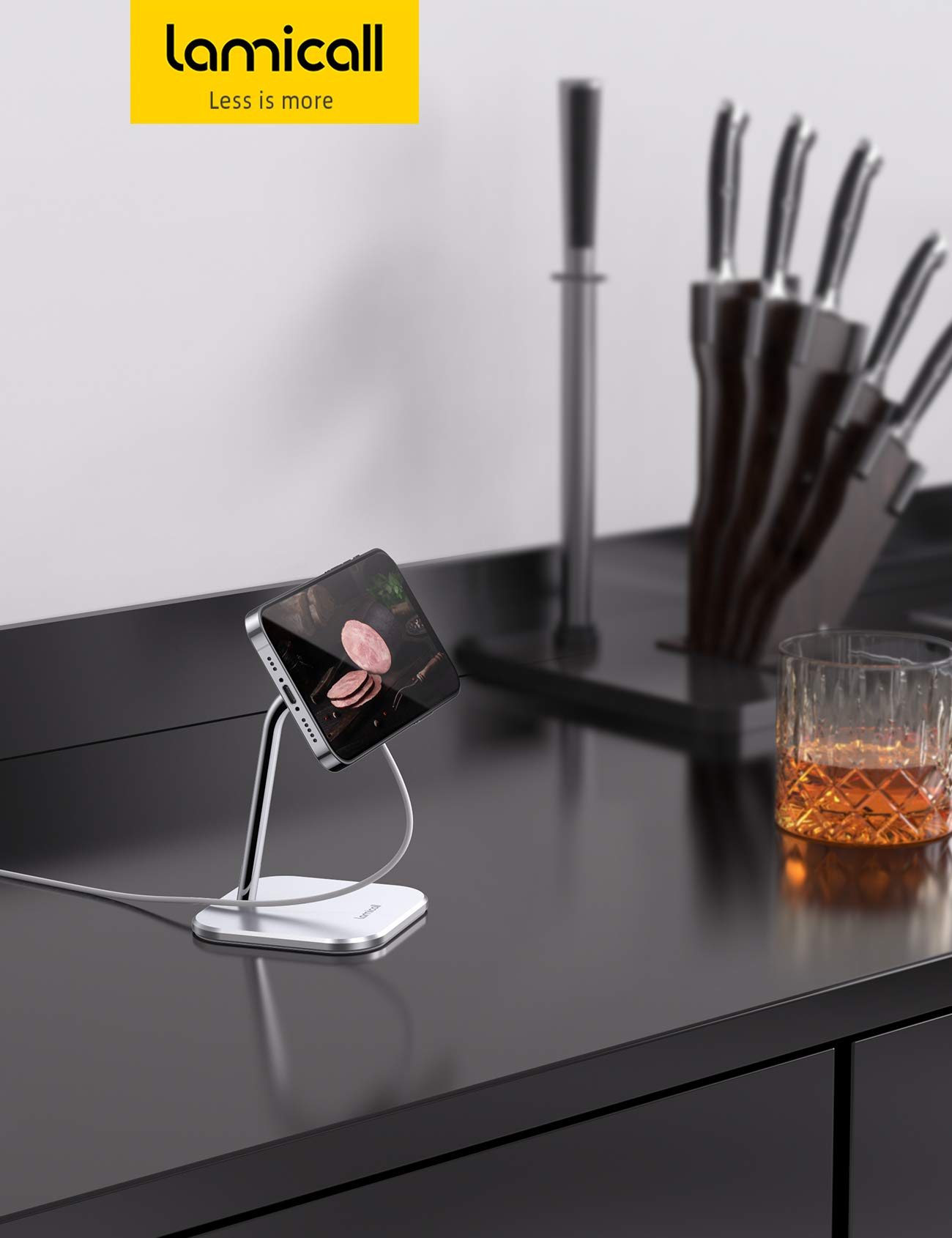 Foto 7 | Soporte De Teléfono Lamicall Para Apple Magsafe Charger De Aluminio De 15 W - Venta Internacional.