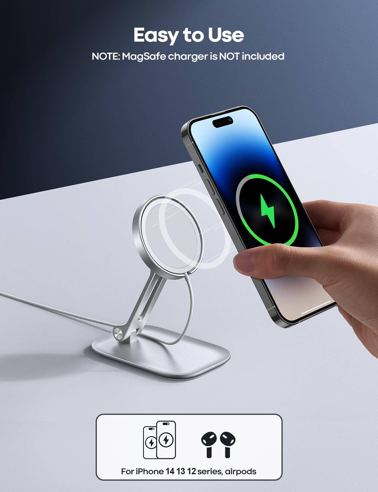 Foto 3 | Soporte De Teléfono Lamicall Para Apple Magsafe Charger [no Compatible Con 2024] - Venta Internacional.