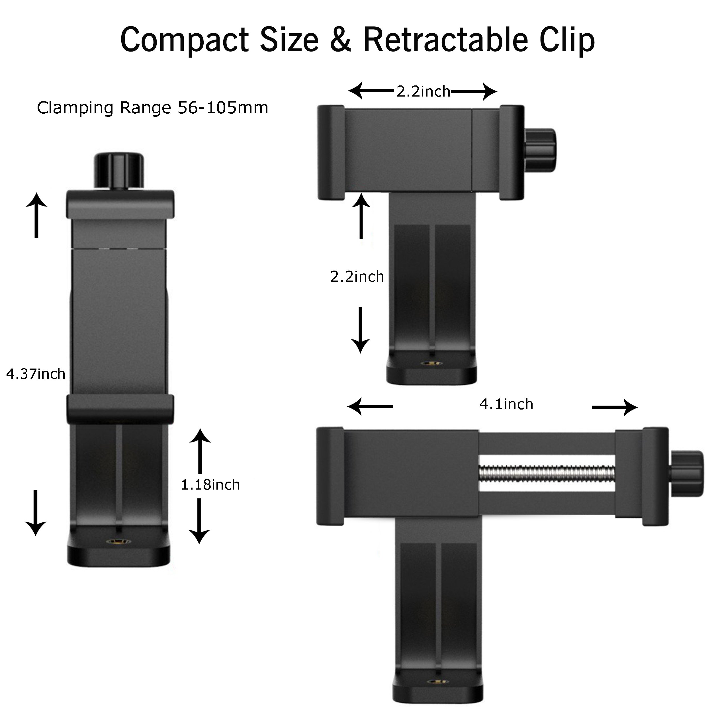 Foto 4 pulgar | Cabezal De Soporte Para Teléfono Con Trípode Con Adaptador De Tornillo Estándar - Venta Internacional.