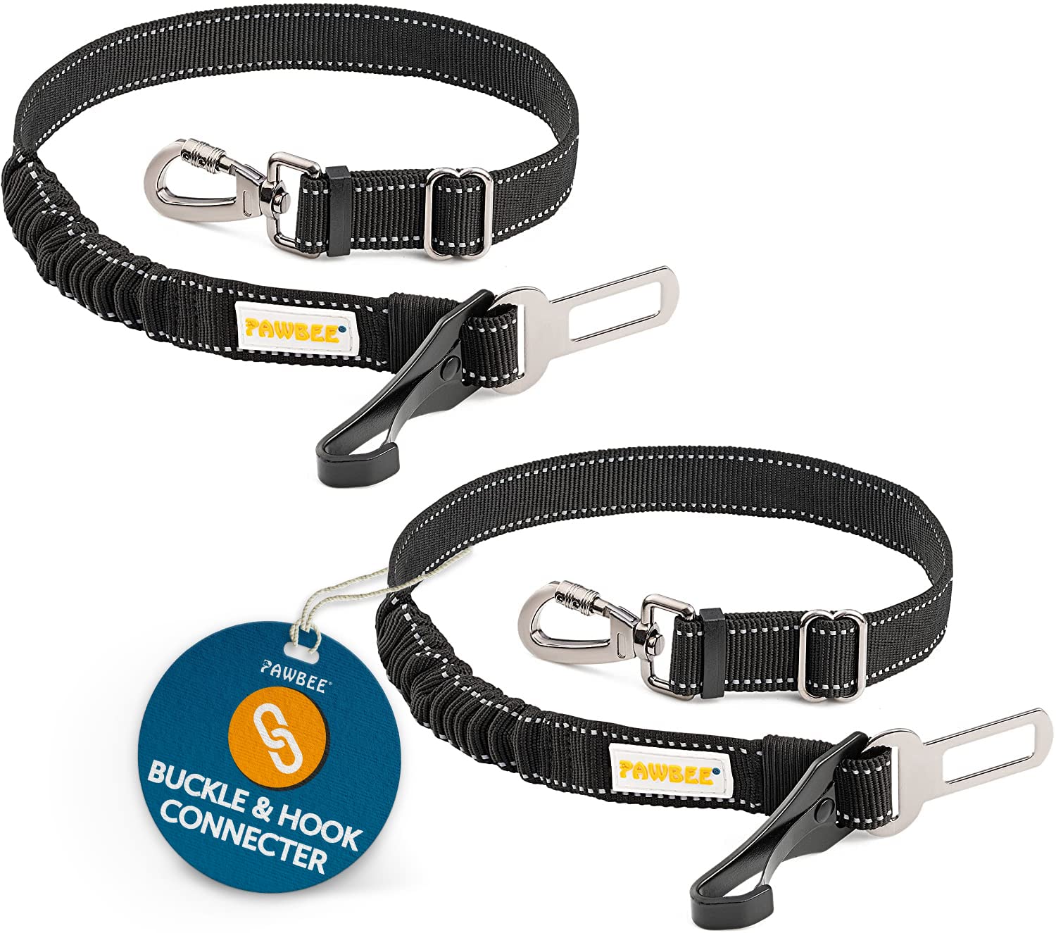 Foto 1 | Paquete De 2 Cinturones De Seguridad Para Perros Pawbee Para Coches, Ajuste De Seguridad - Venta Internacional.
