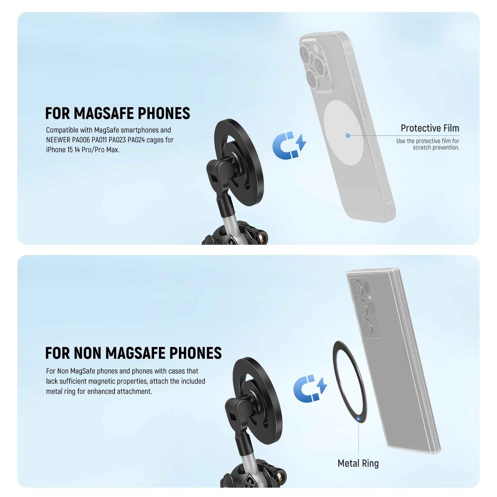 Foto 2 | Trípode Neewer Tp33 Magnético Flexible Para Magsafe Iphone 15 Pro - Venta Internacional.