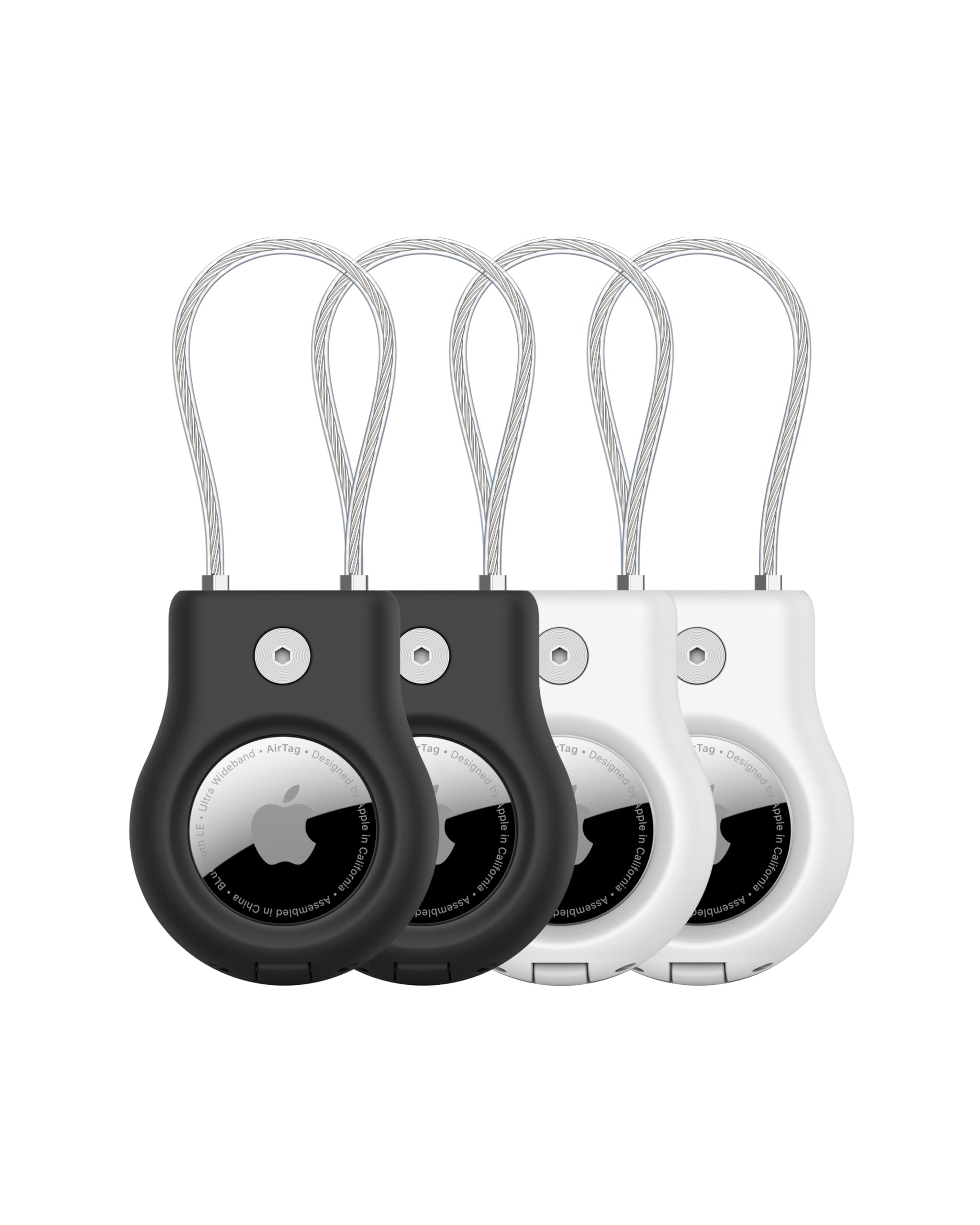 Foto 1 | Soporte Seguro Airtag Belkin Con Cable De Alambre Negro/blanco, Paquete De 4 - Venta Internacional.