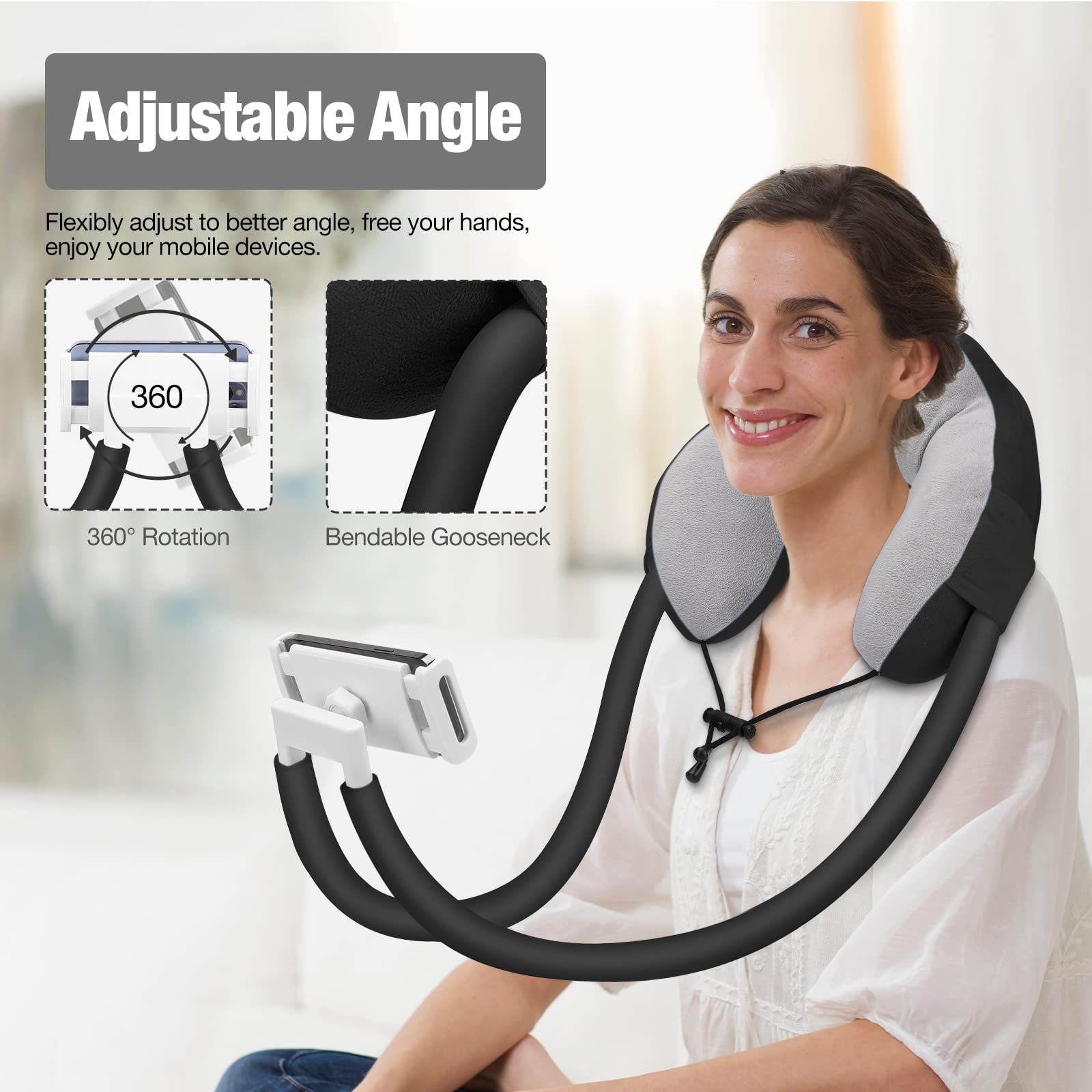 Foto 3 | Almohada De Cuello De Cisne Moko Lazy Con Soporte Para Teléfono Móvil Para Dispositivos De 4 A 11 Años - Venta I