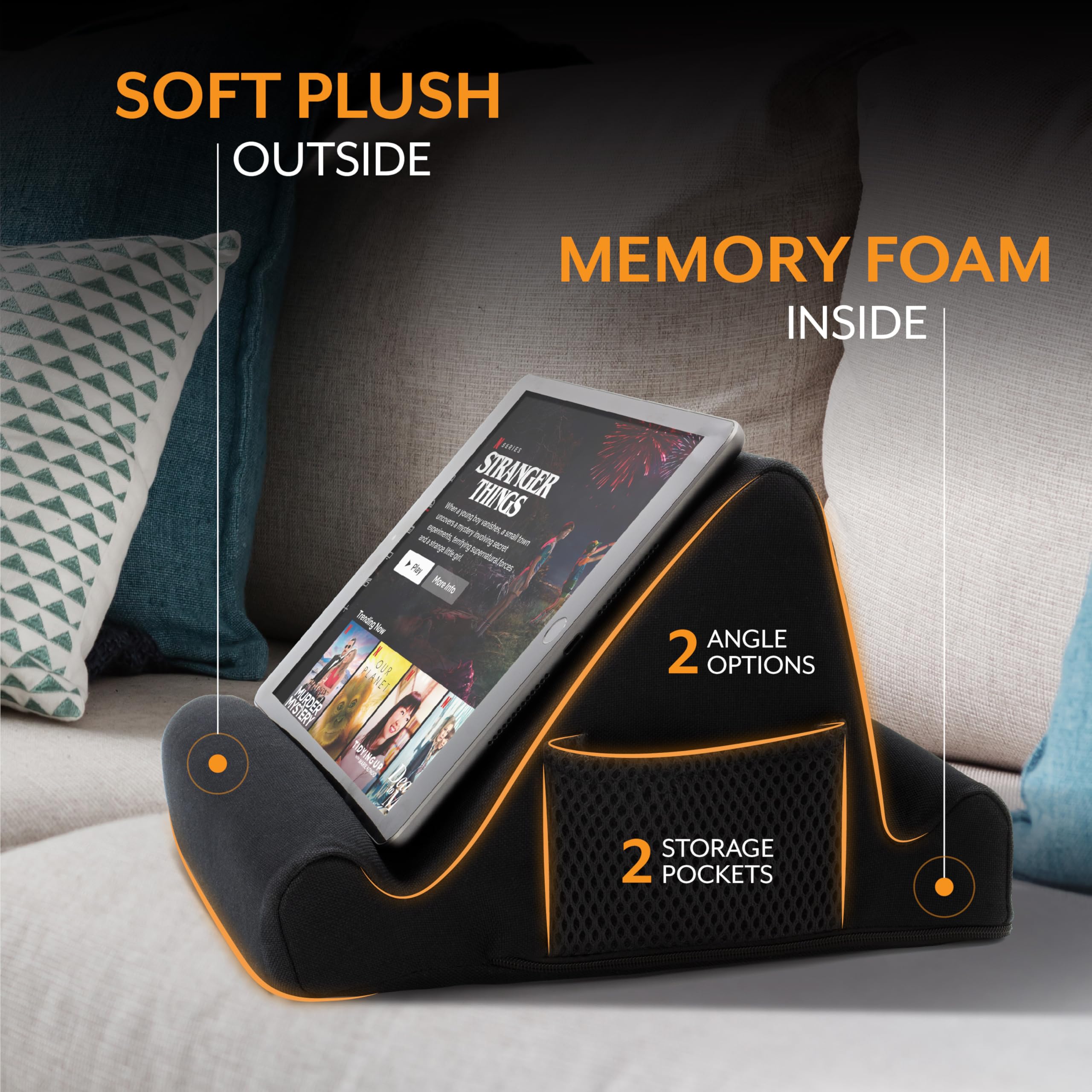Foto 5 | Soporte Para Tableta Portátil Brookstone De Espuma Viscoelástica Con Bolsillos - Venta Internacional.