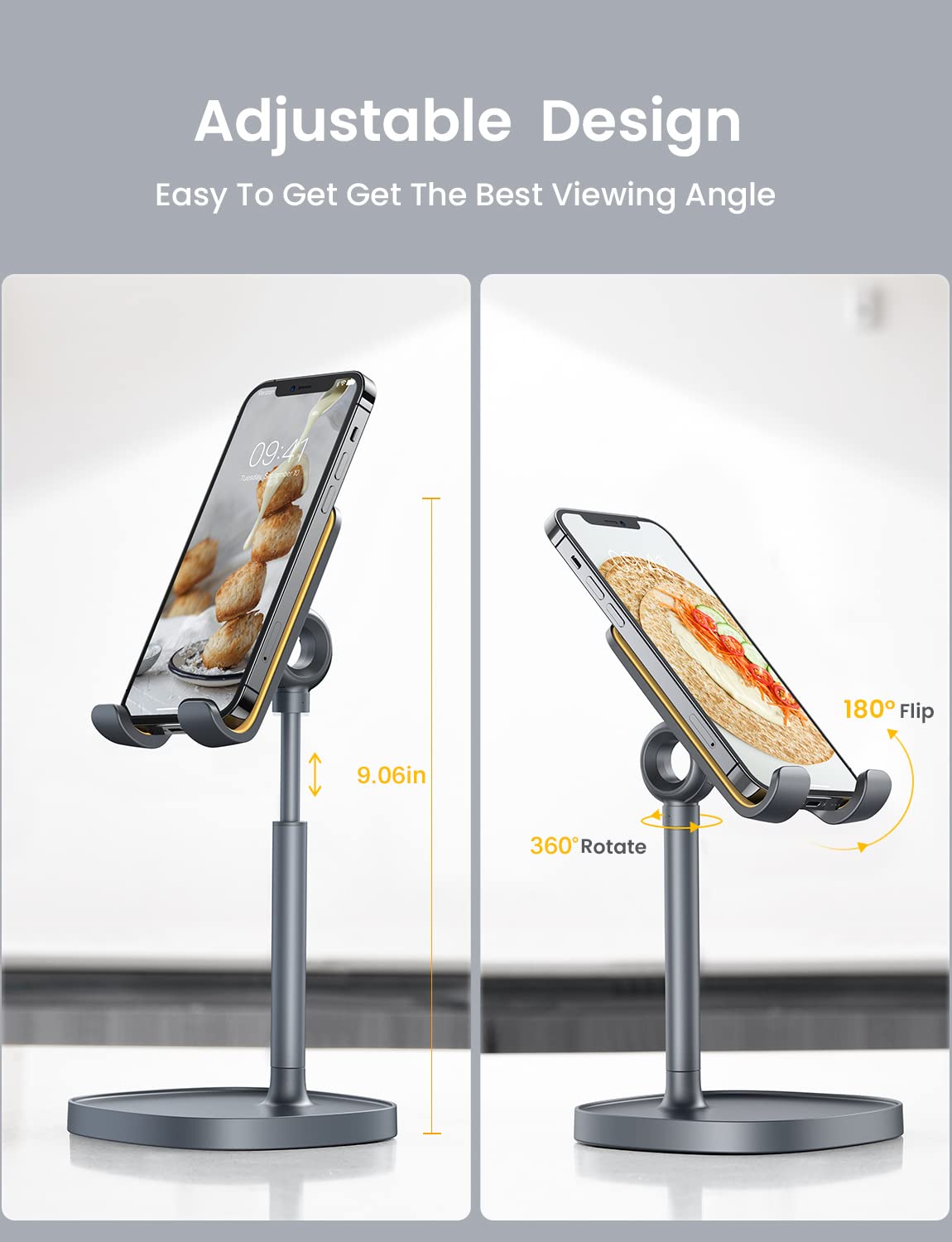 Foto 6 | Soporte Para Teléfono Celular Lisen De Aluminio Ajustable En Ángulo De Altura - Venta Internacional.