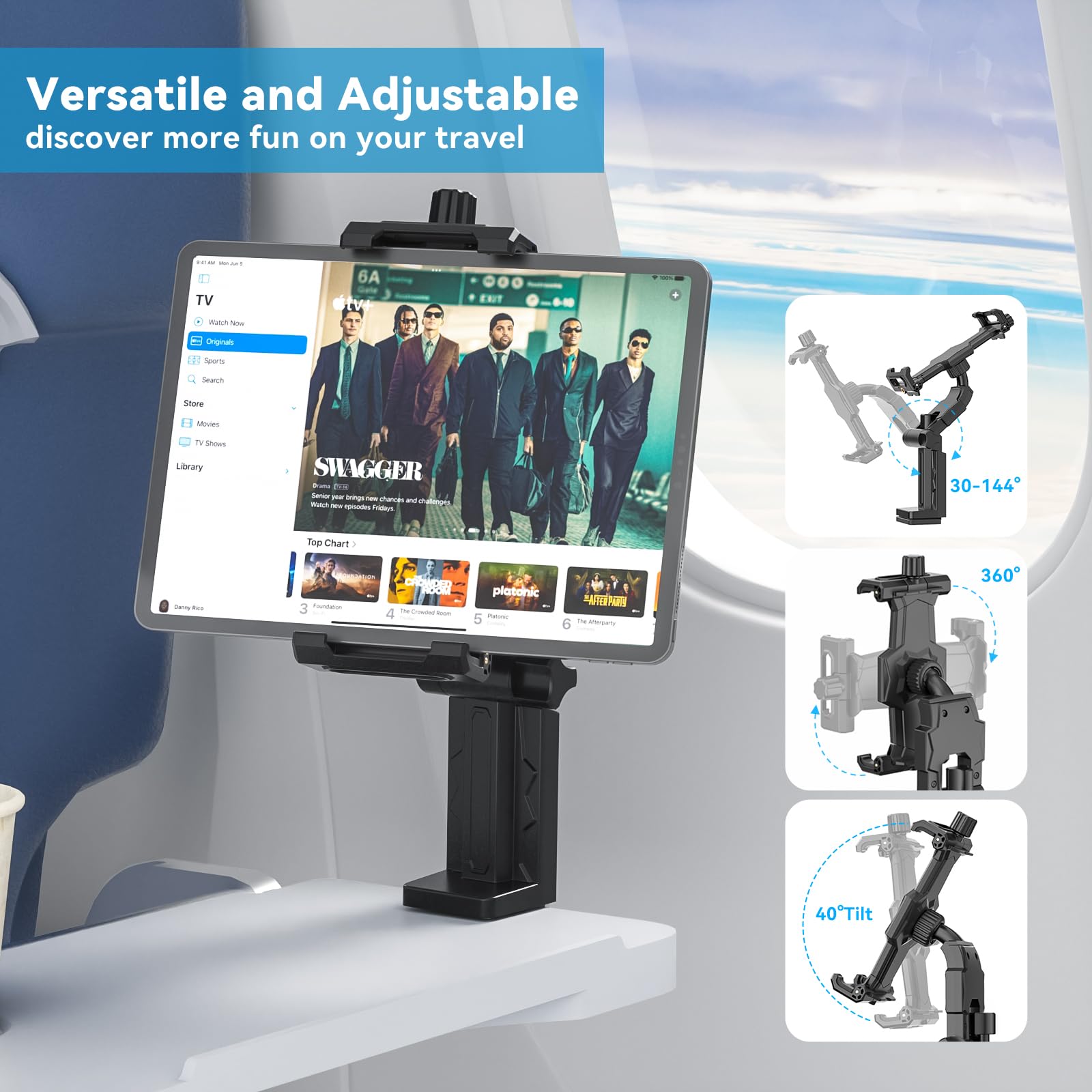 Foto 2 | Soporte Para Tableta Kdd Airplane Ajustable Travel Tesla - Venta Internacional.