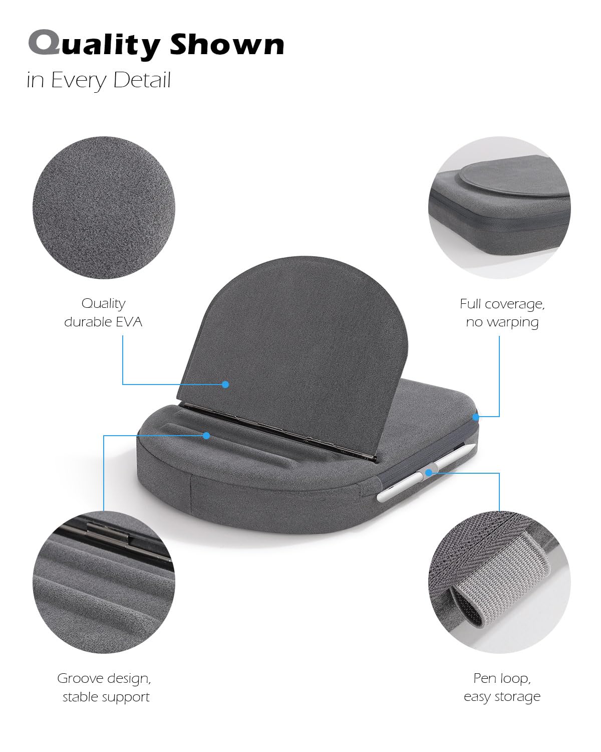 Foto 5 pulgar | Soporte De Almohada Para Tableta Moko Con Ángulos De Visión Ajustables  Gris - Venta Internacional.