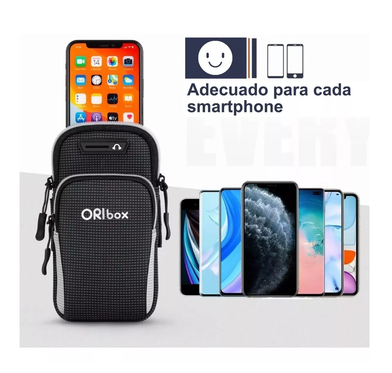 Foto 6 pulgar | Bolsa de Brazo Oribox Doble Bolsillo Negro