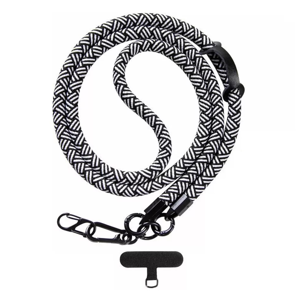 Colgantes Y Correas Celular Cuerpo Cruzado Ajustable 10mm Ndegro Con Textura Y Blanco $419