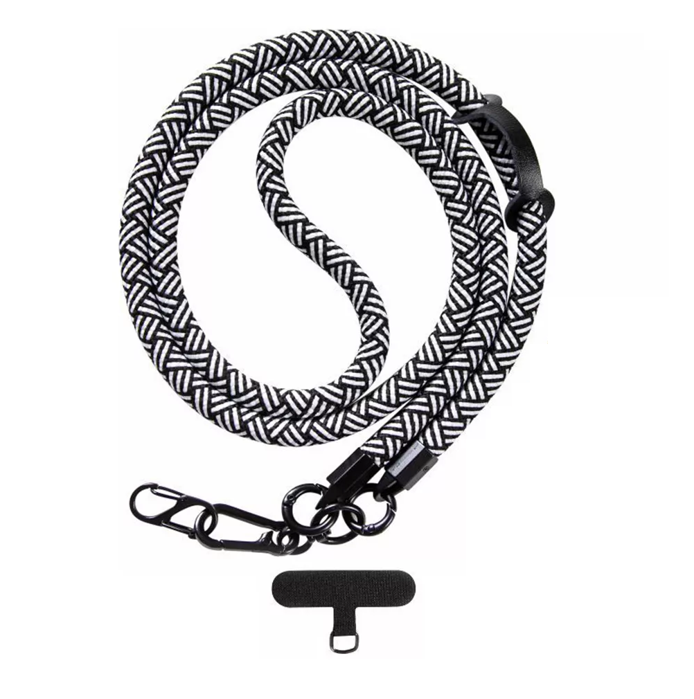 Foto 1 | Colgantes Y Correas Celular Cuerpo Cruzado Ajustable 10mm Ndegro Con Textura Y Blanco