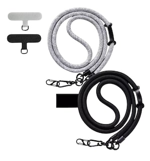 Foto 1 | Colgantes Y Correas Celular Cuerpo Moda Ajustable 10mm 2 Pzs, Negro + Gris