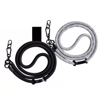 Foto 4 | Colgantes Y Correas Celular Cuerpo Moda Ajustable 10mm 2 Pzs, Negro + Gris