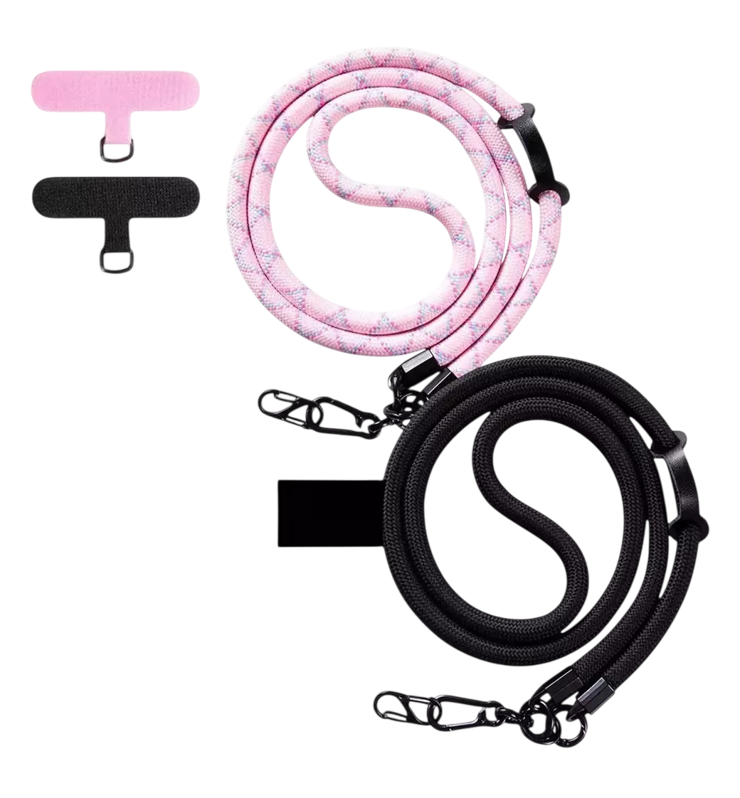 Foto 2 pulgar | Correa Ajustable para Celular 2 Piezas Negro y Rosa