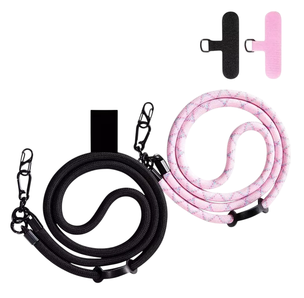 Foto 3 pulgar | Correa Ajustable para Celular 2 Piezas Negro y Rosa