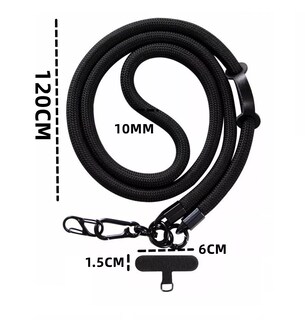 Foto 3 | Colgantes Y Correas Celular Cuerpo Cruzado Ajustable 10mm Negro