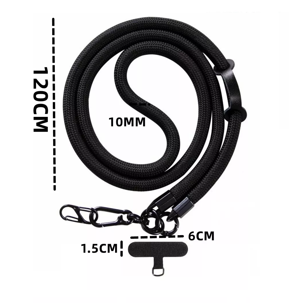 Foto 4 pulgar | Colgantes Y Correas Celular Cuerpo Cruzado Ajustable 10mm Negro