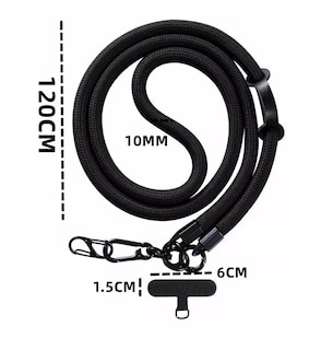 Foto 3 | Colgantes Y Correas Celular Cuerpo Cruzado Ajustable 10mm Negro