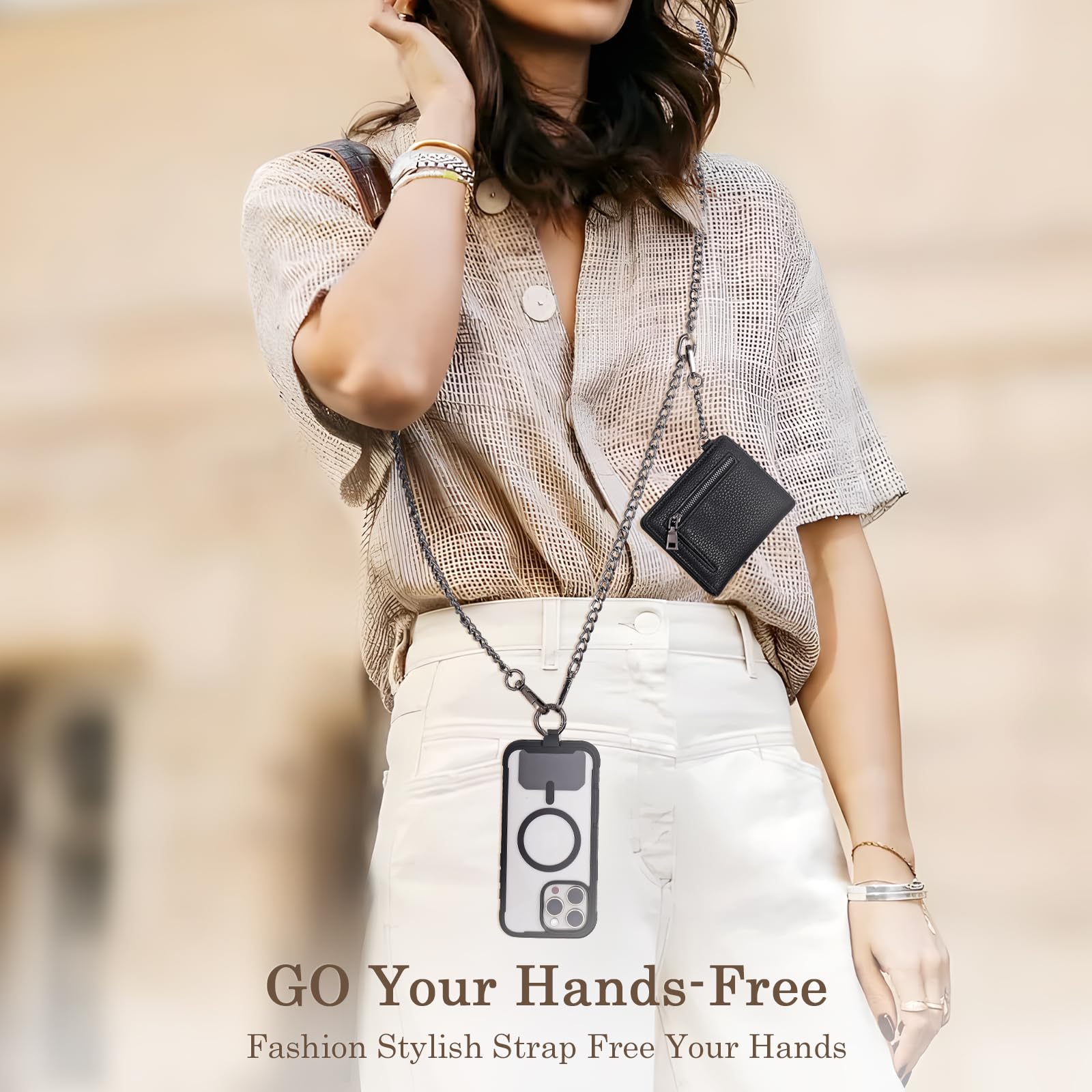 Foto 2 | Cadena Para Teléfono Diaclara Clip And Go Con Funda Con Cierre, Plateada - Venta Internacional.