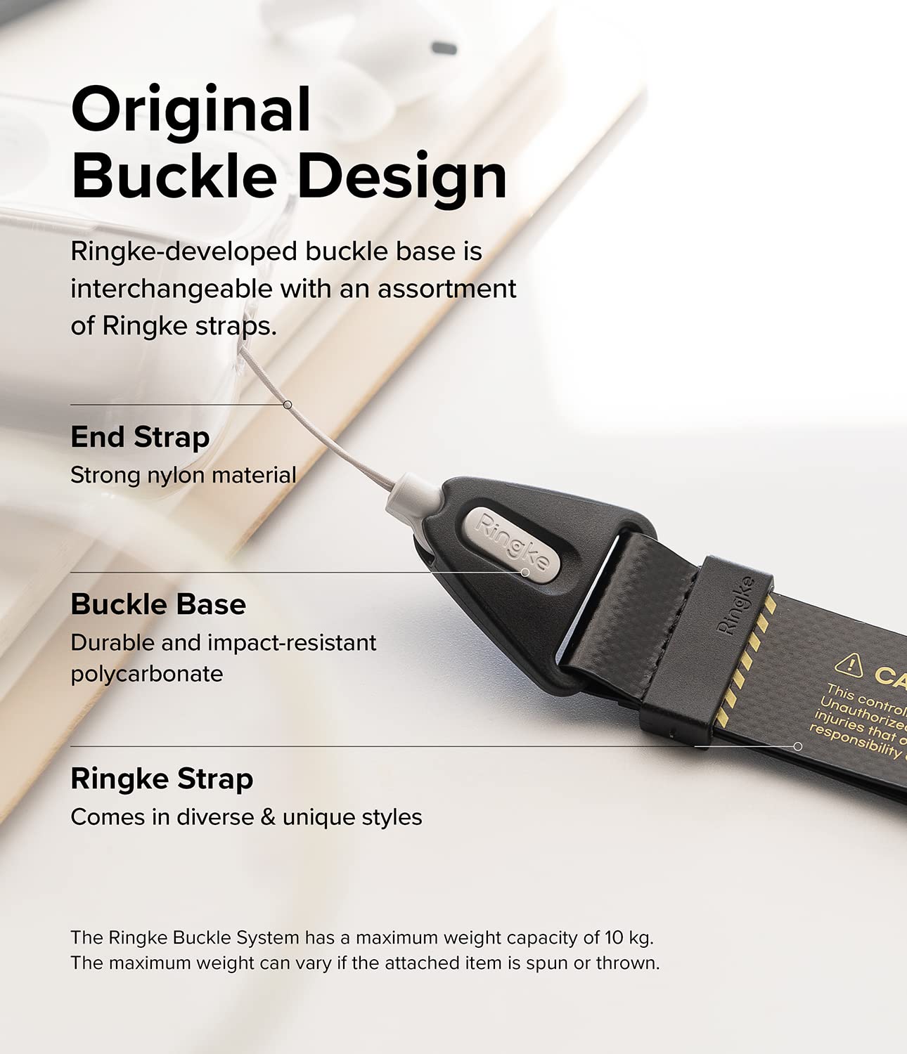Foto 6 | Correa De Mano Ringke Danger Black Para Cámara Y Teléfono - Venta Internacional.