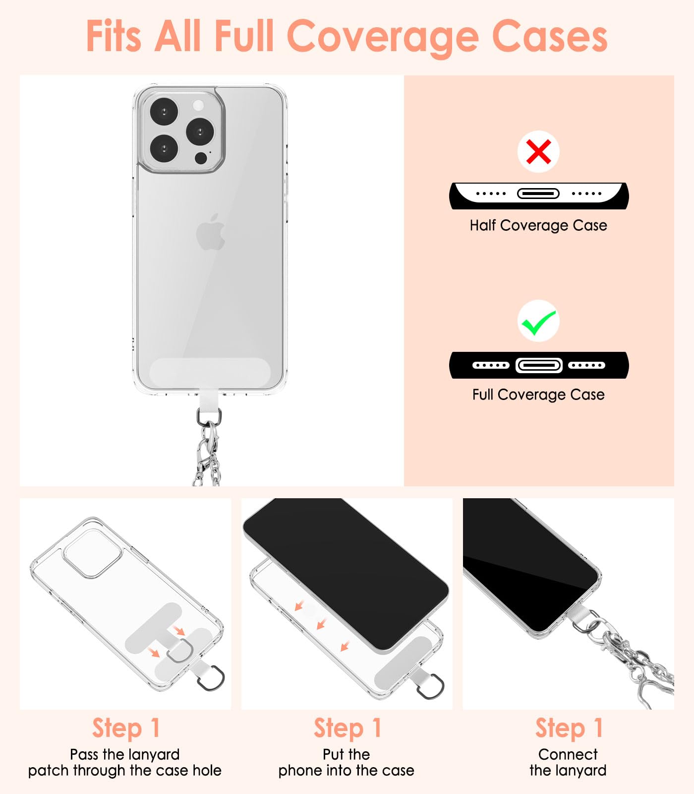 Foto 6 pulgar | Llavero Universal Moko Con Cadena De Teléfono Para Iphone Silv - Venta Internacional.