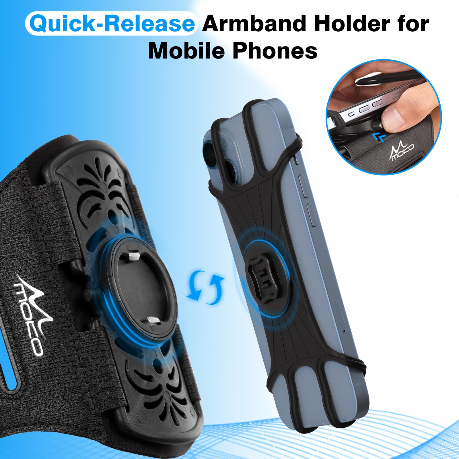 Foto 4 | Brazalete Para Correr Moko, Giratorio 360°, Para Iphone 16/15/14/13 Pro - Venta Internacional.