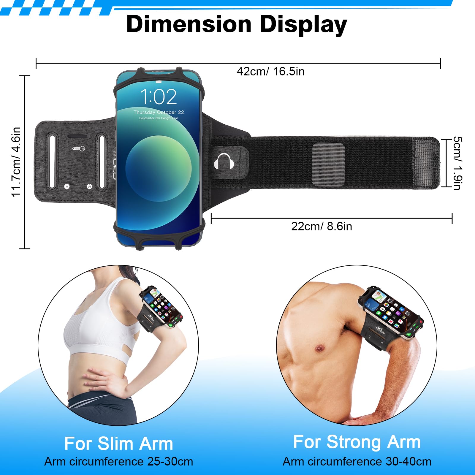 Foto 8 pulgar | Brazalete Para Correr Moko, Giratorio 360°, Para Iphone 16/15/14/13 Pro - Venta Internacional.