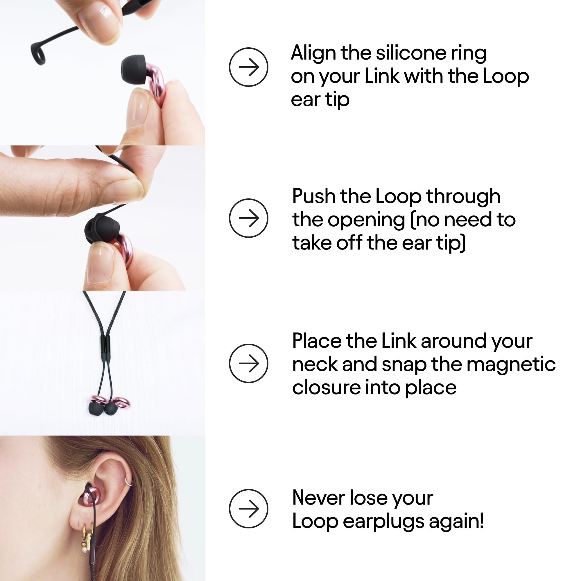 Foto 6 | Conector De Seguridad Cord Loop Link Para Tapones Auditivos Loop - Venta Internacional.
