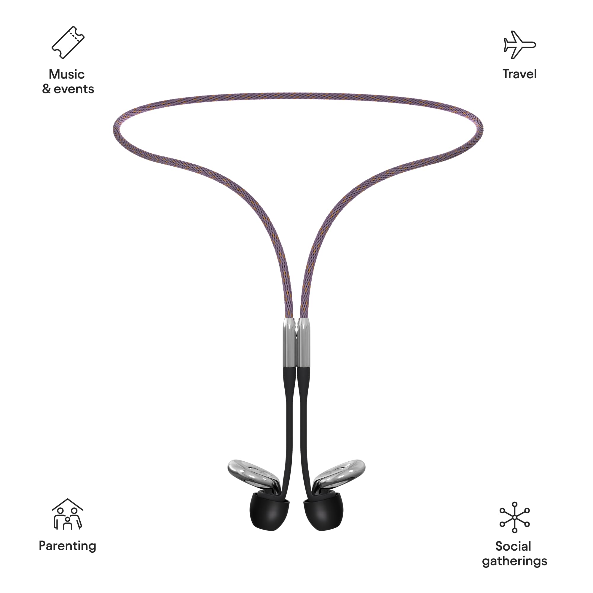 Foto 3 pulgar | Cable De Conexión De Seguridad Loop Link Para Tapones Auditivos Loop, Color Lila - Venta Internacional.